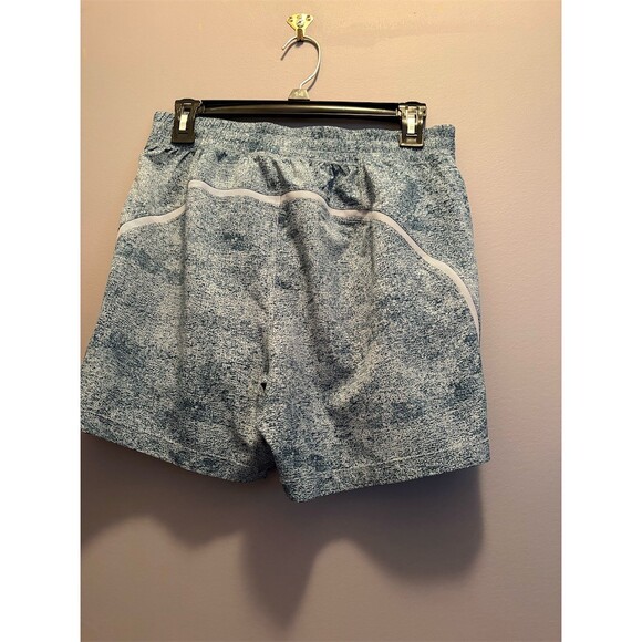 Lululemon Men's Athletic Shorts Size M Blue Speckled Lined Zip Pocket - Picture 5 of 9